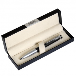 Шариковая ручка Megapolis, черная/серебро, в коробке с логотипом